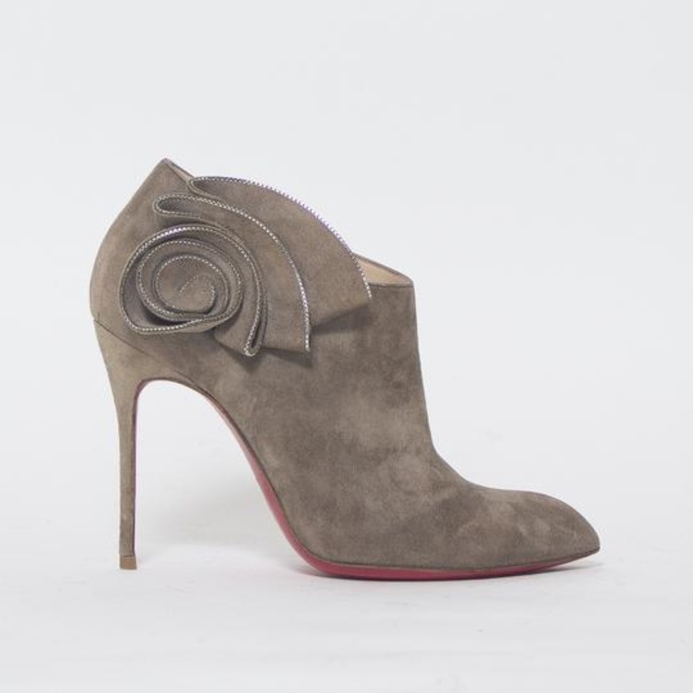 Grey Suede Mrs Baba 100mm Ankle Booties Size 8.5